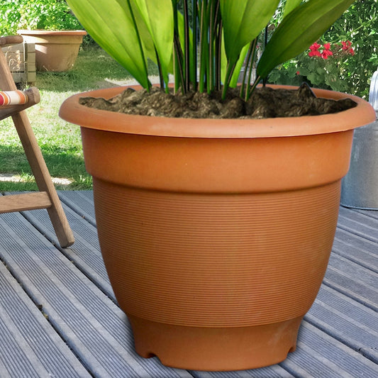 1720 Garden Heavy Plastic Planter Pot Gamla 17x14 inch Color May Vary (1Pc)