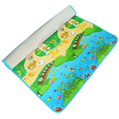 Waterproof Single Side Baby Play Crawl Floor Mat for Kids Picnic School Home (Size 180 x 115)