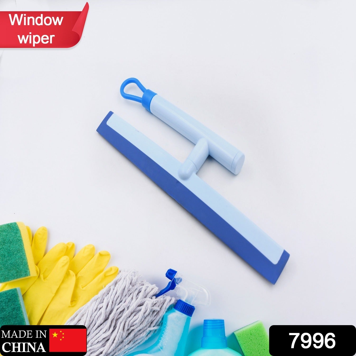 Glass Cleaning Wiper Window Cleaner, for Bathroom, Windows, and Car Glass, Window  Mirror Scraper Brush with Soft Rubber