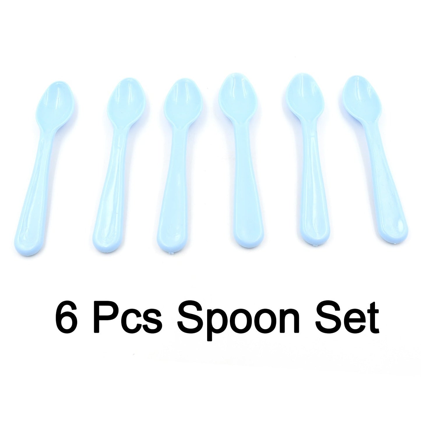 Food Plastic Spoon Set, Plastic Table Spoon Set Plastic Tea Spoon, Coffee with ABS Plastic, Heat-Resistant Spoon (6 Pc Set)