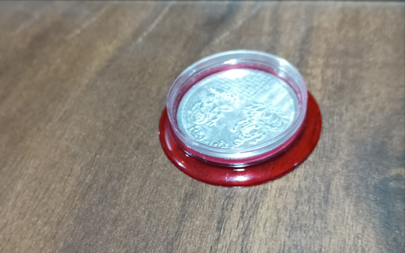 Maa Laxmi and Ganesh Ji, Silver color Coin for Gift & Pooja | Silver Coin | Silver Coin / Diwali Gift