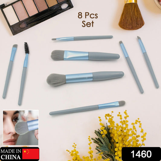 8 Pcs Mini Makeup Brush Set With Case, Portable Foundation Brush Kit Travel, Premium Synthetic Bristles Cosmetic Brush Set For Powder Blending Blush Eyeshadow Lipstick (Mix Color 8 Pcs Set)