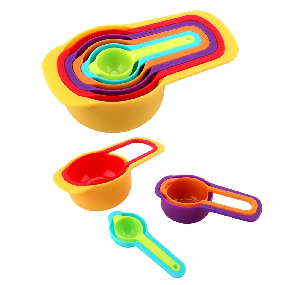 Plastic Measuring Spoons for Kitchen (6 pack) 