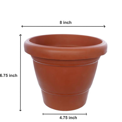 Garden Heavy Plastic Planter Pot/Gamla 8 inch (Brown, Pack of 1, Medium) 