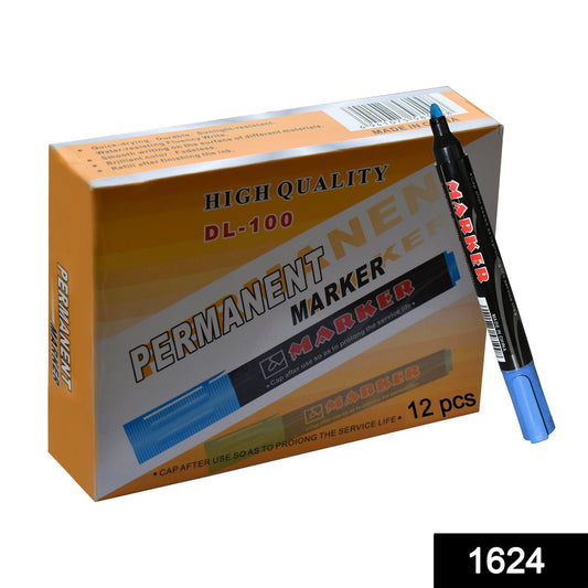 Blue Permanent Markers for White Board (Pack Of 12)